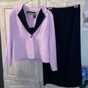 Gorgeous Sag Harbor 3 piece Suit Black w/Lavender